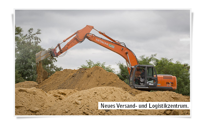 Bauarbeiten zum neuen Versand- und Logistikzentrum